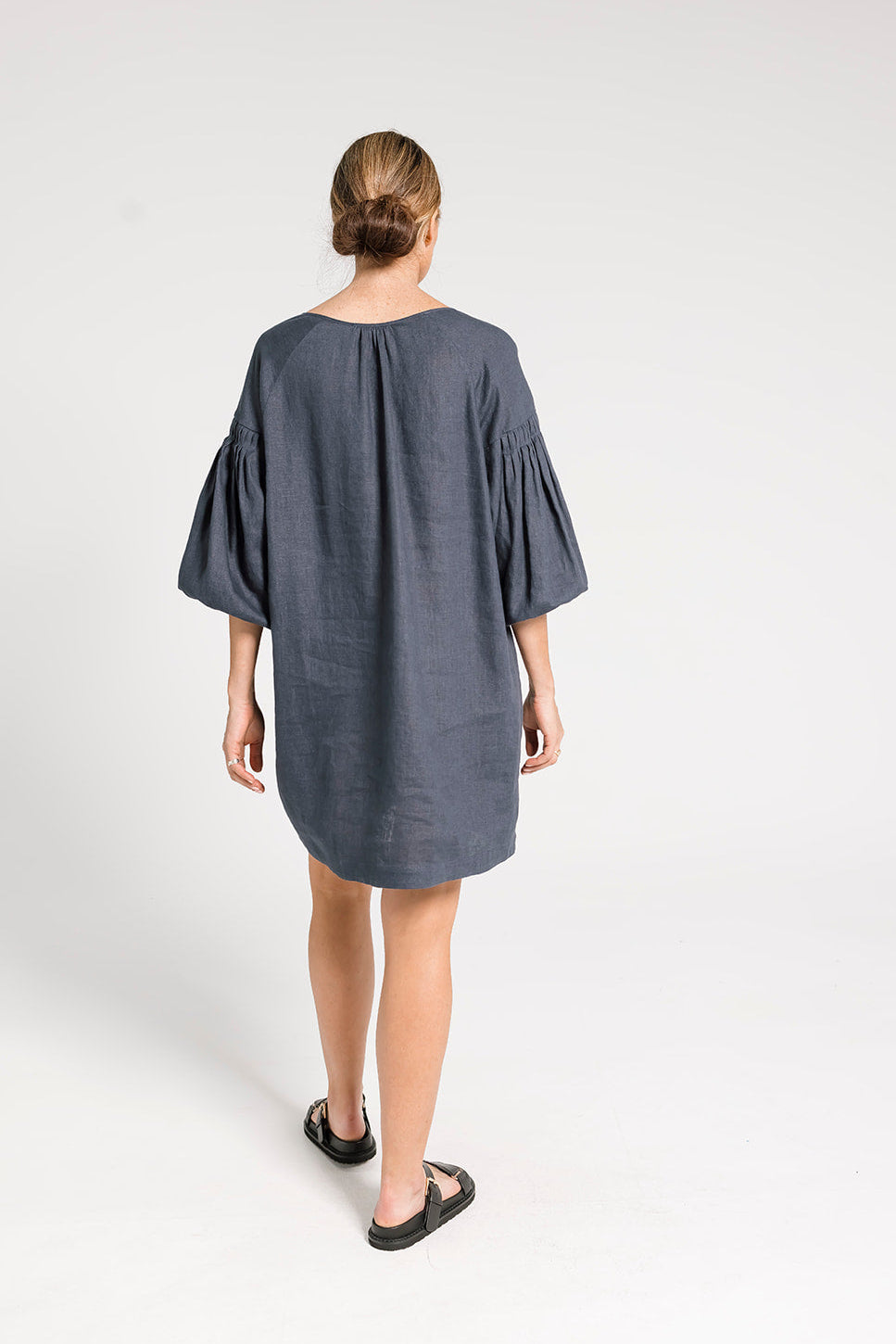 Nina Pleat Sleeve Dress - Ocean