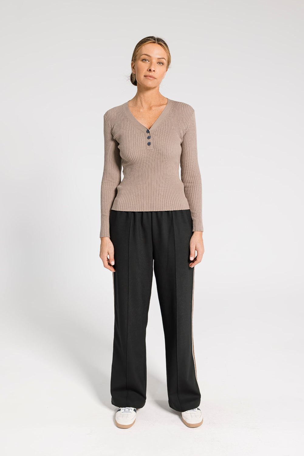 Ava Rib Top - Cappuccino
