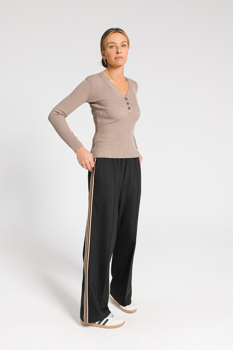 Ava Rib Top - Cappuccino
