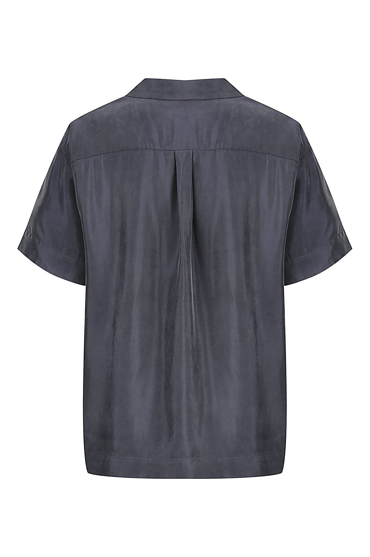 Sia Cupro Shirt - Deep Steel Blue
