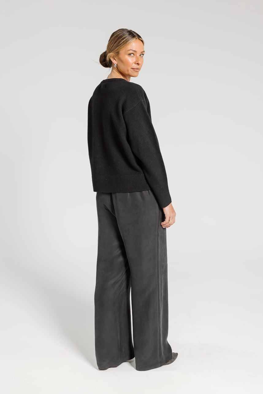 Marloe Crew Neck Jumper - Black