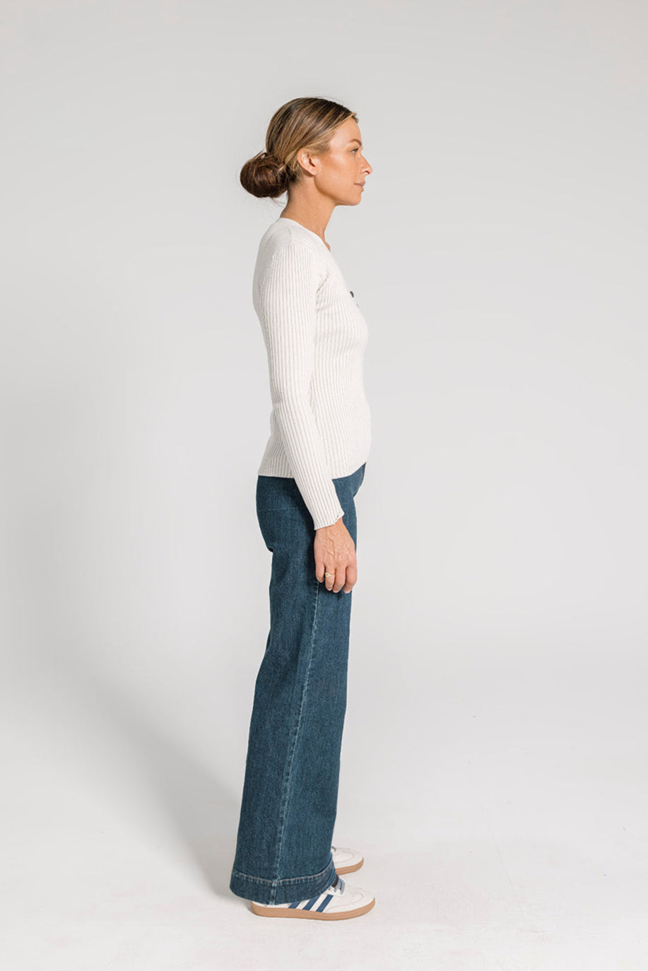 Ava Rib Top - Ecru
